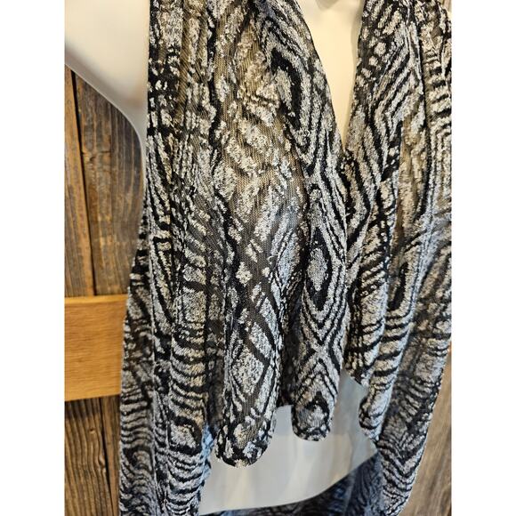 Nwt daytrip Buckle brand semi Sheer open cardigan tunic black white y2k medium - Picture 3 of 7